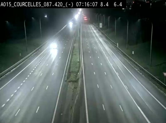Webcam autoroute Belgique - Viesville - E42 direction Mons - BK 84.35