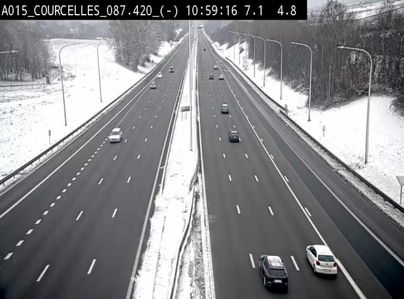 Webcam autoroute Belgique - Viesville - E42 direction Mons - BK 84.35