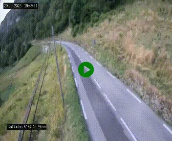 Webcam dans les Pyrénées Atlantique au niveau du col d'Urdos et du fort du Pourtalet sur la N134, en direction du Col et du tunnel du Somport, à 765 mètres d'altitude