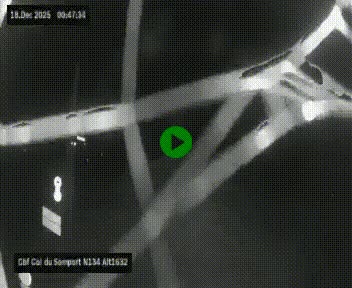 Webcam au col du Somport, côté français, sur la N134, dans les Pyrénées, en direction de l'Espagne, à 1632 mètres d'altitude