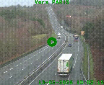 Caméra routière sur l'autoroute A20 à Bessines-sur-Gartempe. Vue orientée vers Paris