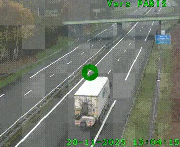 Caméra routière sur l'autoroute A20 au nord de Limoges, à la jonction avec la N520. Vue orientée vers Paris