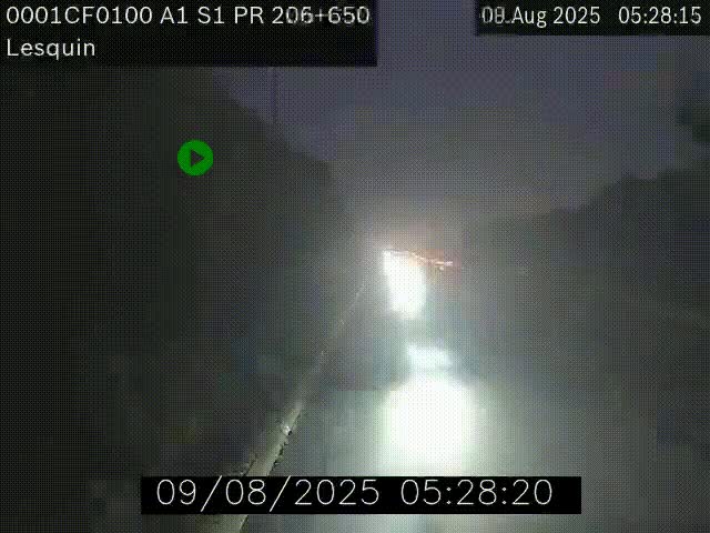 Webcam autoroute A1 à hauteur de Lesquin. Vue orientée vers Lille