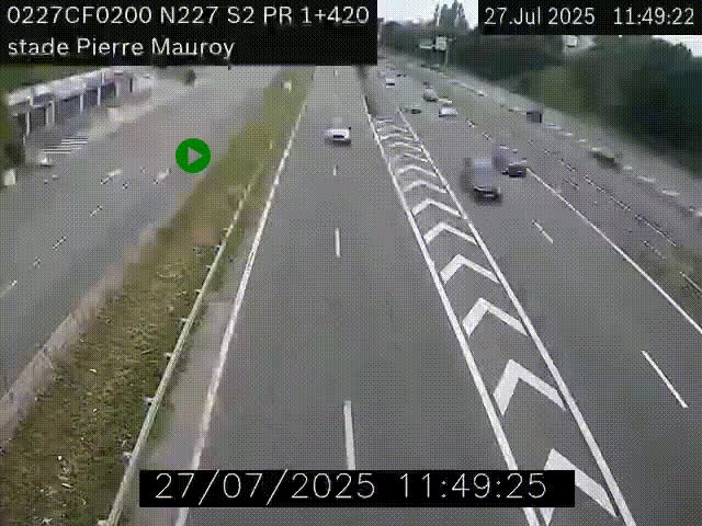 Webcam à hauteur du Stade Pierre Mauroy à Villeneuve d'Ascq sur la N227. Vue orientée vers Mons-en-Baroeul
