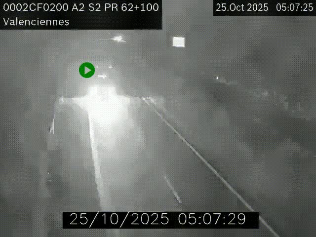 Webcam autoroute A2 à Valenciennes. Vue orientée vers Maubeuge et Mons (Belgique)