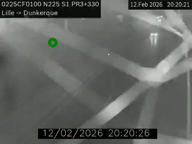 Webcam autoroute A25 (N225) à hauteur de Bergues (Bierne). Vue orientée vers Dunkerque.