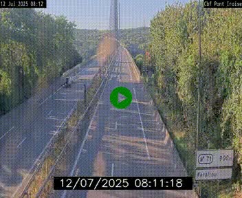 Webcam sur la N165 après le Pont de l'Iroise, à l'entrée de Brest