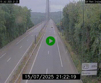 Webcam sur la N165 après le Pont de l'Iroise, à l'entrée de Brest