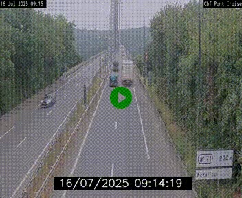 Webcam sur la N165 après le Pont de l'Iroise, à l'entrée de Brest