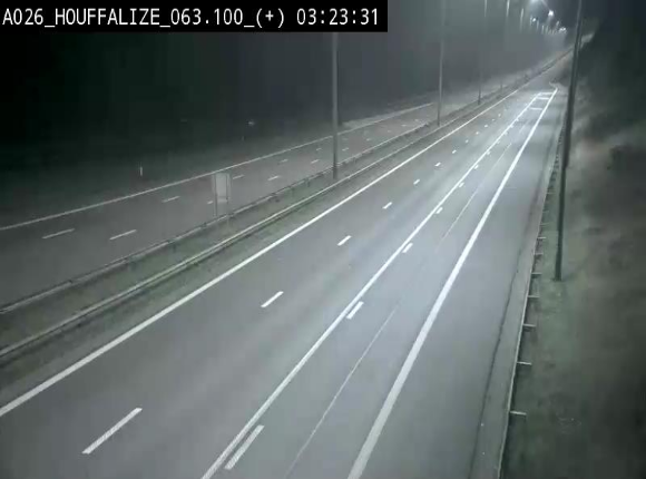Webcam autoroute des Ardennes (E25/A26) à hauteur d'Houffalize. Vue orientée vers Baraque de Fraiture