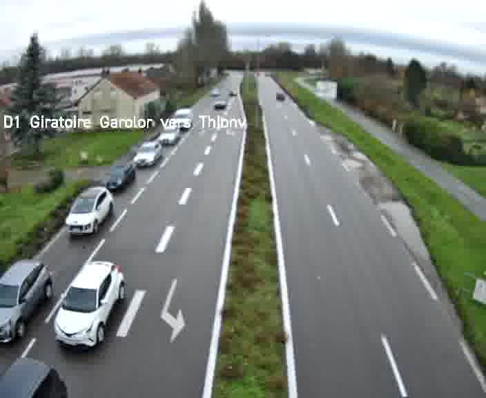 Webcam de surveillance sur D1 (France) à Ennery, cadrée vers Thionville, proposant une information routière utile aux déplacements quotidiens.