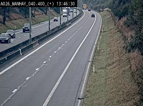 Webcam autoroute A26/E25 à hauteur de Manhay, avant la jonction avec la N651 en direction de Luxembourg - BK 40.4