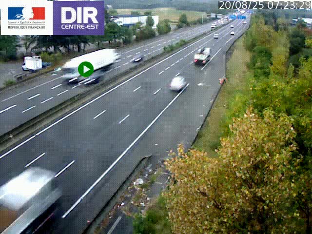 Caméra de circulation à Saint-Priest à la jonction entre l'A43 et l'A46 en direction de Marseille