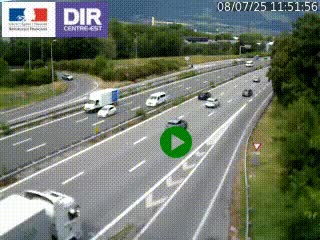Webcam sur la Nationale 201 à hauteur de la sortie Chambéry-Nord, avant à la jonction entre l'A41 et l'A43, en direction de Lyon
