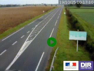 Webcam routière sur la RN7 à hauteur de Toulon-sur-Allier, entre Moulins et Vichy