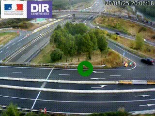 Webcam traffic à Grenoble-sud sur l'autoroute A480. Vue orientée vers l'entrée et la sortie de Grenoble