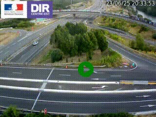 Webcam traffic à Grenoble-sud sur l'autoroute A480. Vue orientée vers l'entrée et la sortie de Grenoble