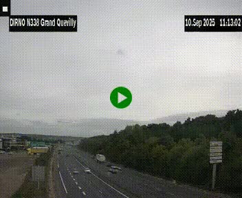 Webcam routière sur N338 à hauteur de Grand-Quevilly en périphérie de Rouen. Vue orientée vers Rouen