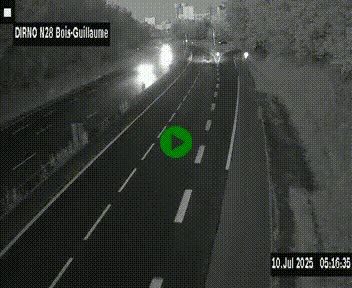Webcam routière à hauteur de Bois-Guillaume en périphérie de Rouen. Vue orientée vers Rouen