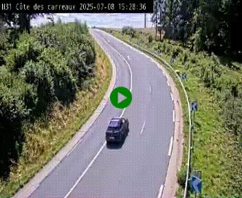 Webcam en haut de la Côte des Carreaux sur la N31 à Avesnes-en-Bray. Vue orientée vers Rouen