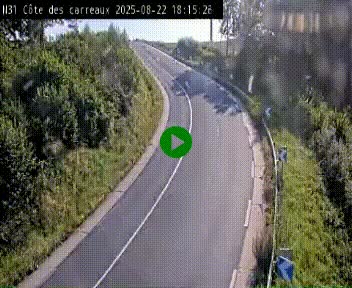 Webcam en haut de la Côte des Carreaux sur la N31 à Avesnes-en-Bray. Vue orientée vers Rouen