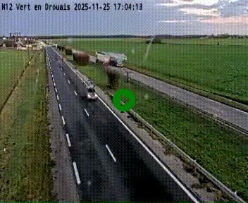 Webcam à hauteur de Vert-en-Drouais sur la N12, en périphérie de Dreux. Vue orientée vers Alençon