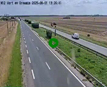 Webcam à hauteur de Vert-en-Drouais sur la N12, en périphérie de Dreux. Vue orientée vers Alençon
