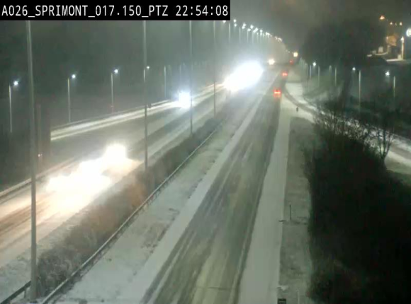 Webcam A26 (E25) à Sprimont, sur l'autoroute entre Liège et Arlon. Vue orientée vers le Luxembourg
