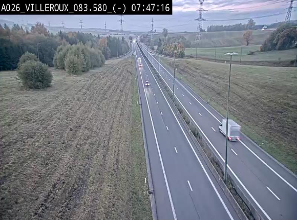 Webcam autoroute A26/E25 à hauteur de Vaux-sur-Sûre, à la jonction avec la N85 en direction de Liège - BK 83.6