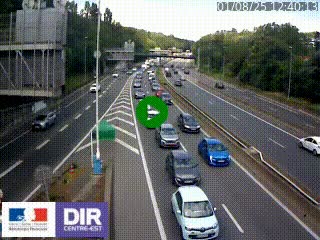 Caméra autoroute sur A6 - Valvert, près de Lyon, en direction de Paris, à hauteur de la sortie 36 Porte du Valvert