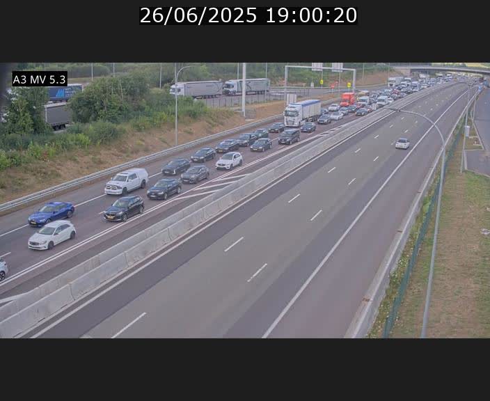 Webcam à l'Aire de Berchem au Luxembourg sur l'A3. Vue orientée vers la France