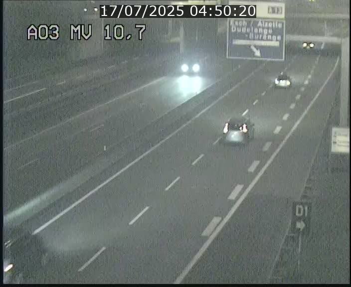 Traffic live webcam Luxembourg Croix de Bettembourg - A3 - BK 10.7 - direction France