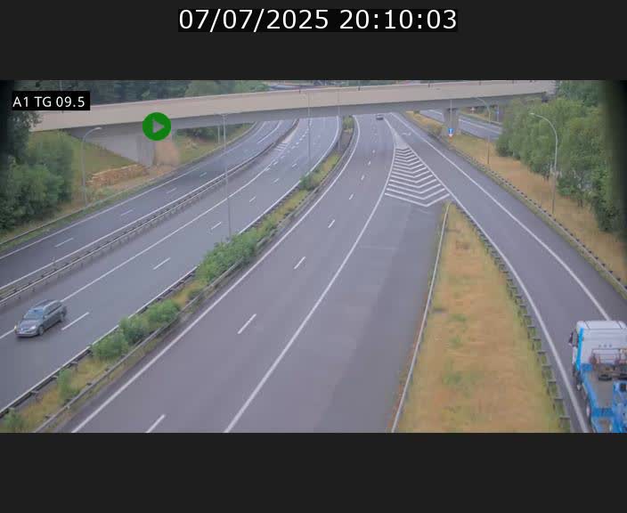 Traffic live webcam Luxembourg Jonction Grünewald - A1 direction Luxembourg-ville - BK 9.5
