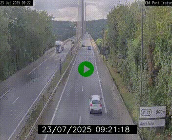 Webcam sur la N165 après le Pont de l'Iroise, à l'entrée de Brest