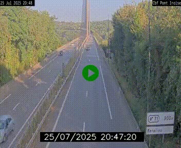 Webcam sur la N165 après le Pont de l'Iroise, à l'entrée de Brest