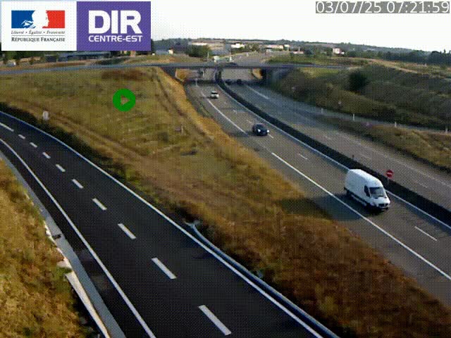 Webcam sur le contournement de Valence, sur la Nationale 7, caméra orientée vers Lyon