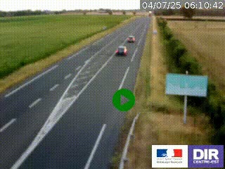 Webcam routière sur la RN7 à hauteur de Toulon-sur-Allier, entre Moulins et Vichy