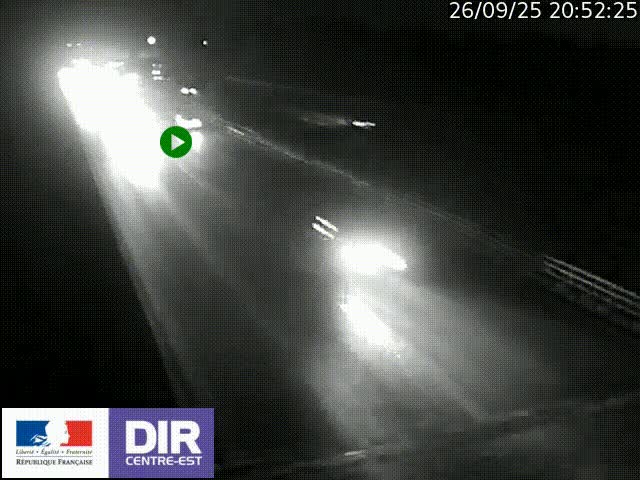 Caméra trafic à la jonction entre l'A46 (Rocade-est de Lyon) et l'A42 à hauteur de Vault-en-Velin en direction de Marseille