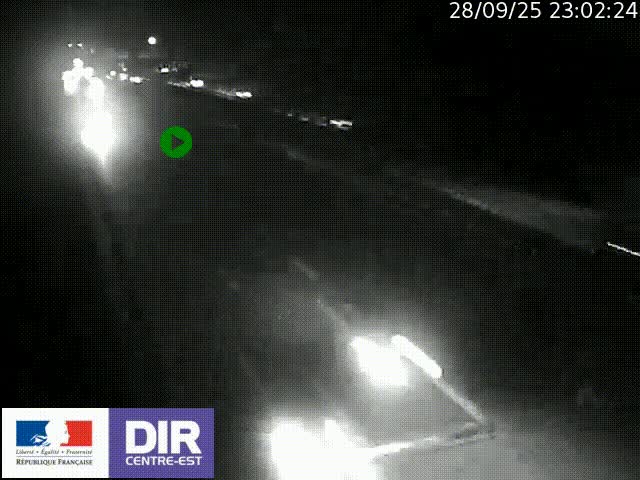Caméra trafic à la jonction entre l'A46 (Rocade-est de Lyon) et l'A42 à hauteur de Vault-en-Velin en direction de Marseille