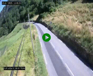 Webcam dans les Pyrénées Atlantique au niveau du col d'Urdos et du fort du Pourtalet sur la N134, en direction du Col et du tunnel du Somport, à 765 mètres d'altitude