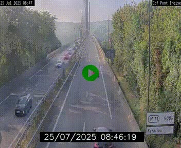 Webcam sur la N165 après le Pont de l'Iroise, à l'entrée de Brest