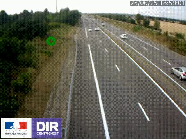 Webcam sur le contournement de Valence, sur la Nationale 7, à la jonction avec la N532, caméra orientée vers Grenoble
