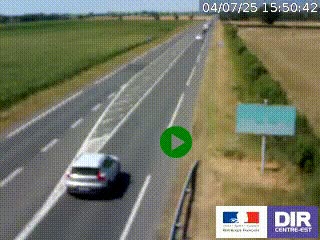 Webcam routière sur la RN7 à hauteur de Toulon-sur-Allier, entre Moulins et Vichy