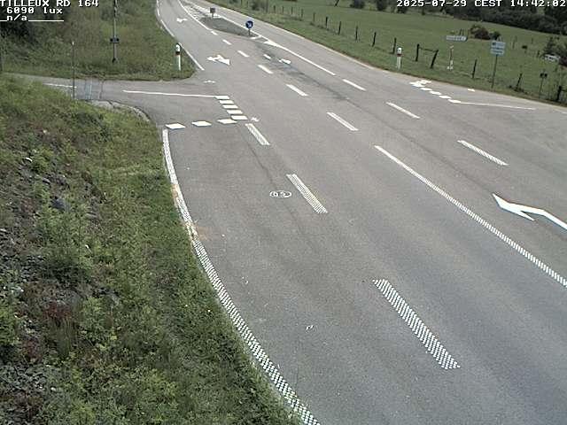 Webcam sur la RD164 à Tilleux. Vue orientée vers Neufchâteau