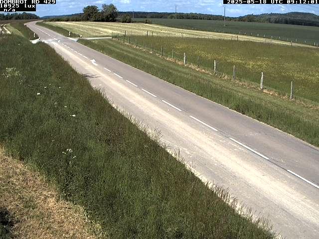 Webcam à Dombrot-le-Sec dans le département des Vosges sur la D429 à 407 mètres d'altitude