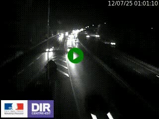 Caméra autoroute sur A6 - Valvert, près de Lyon, en direction de Paris, à hauteur de la sortie 36 Porte du Valvert