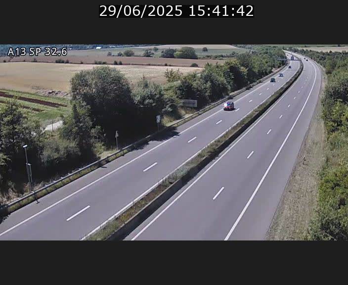 Webcam info trafic A13 à hauteur de Mondorf-les-bains. Vue orientée vers Altwies