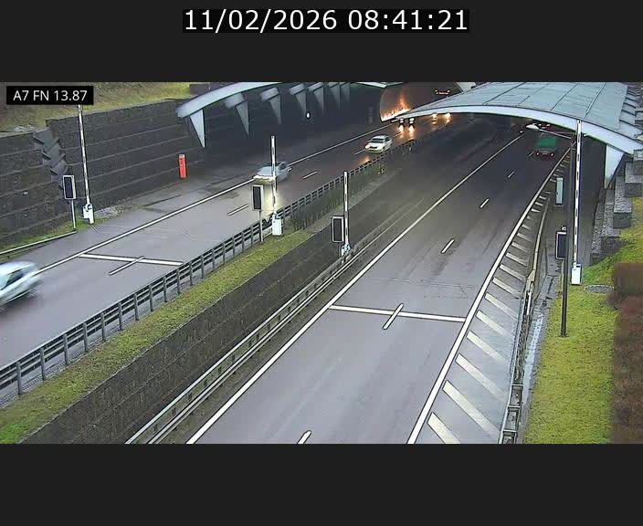 Caméra trafic Luxembourg - A7, Tunnel Gousselerbierg, entrée nord, direction Lorentzweiler