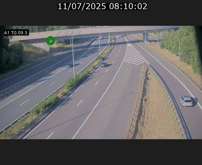 Traffic live webcam Luxembourg Jonction Grünewald - A1 direction Luxembourg-ville - BK 9.5