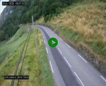 Webcam dans les Pyrénées Atlantique au niveau du col d'Urdos et du fort du Pourtalet sur la N134, en direction du Col et du tunnel du Somport, à 765 mètres d'altitude
